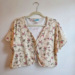 Elegant Beige Floral Cardigan by Banana Republic